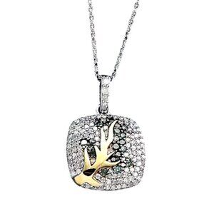 GP Italian Garden Collection 925 Sterling Silver Diamond Tree of Life Necklace